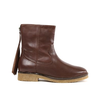 BOOTS ANDRE FEMME CUIR MARRON
